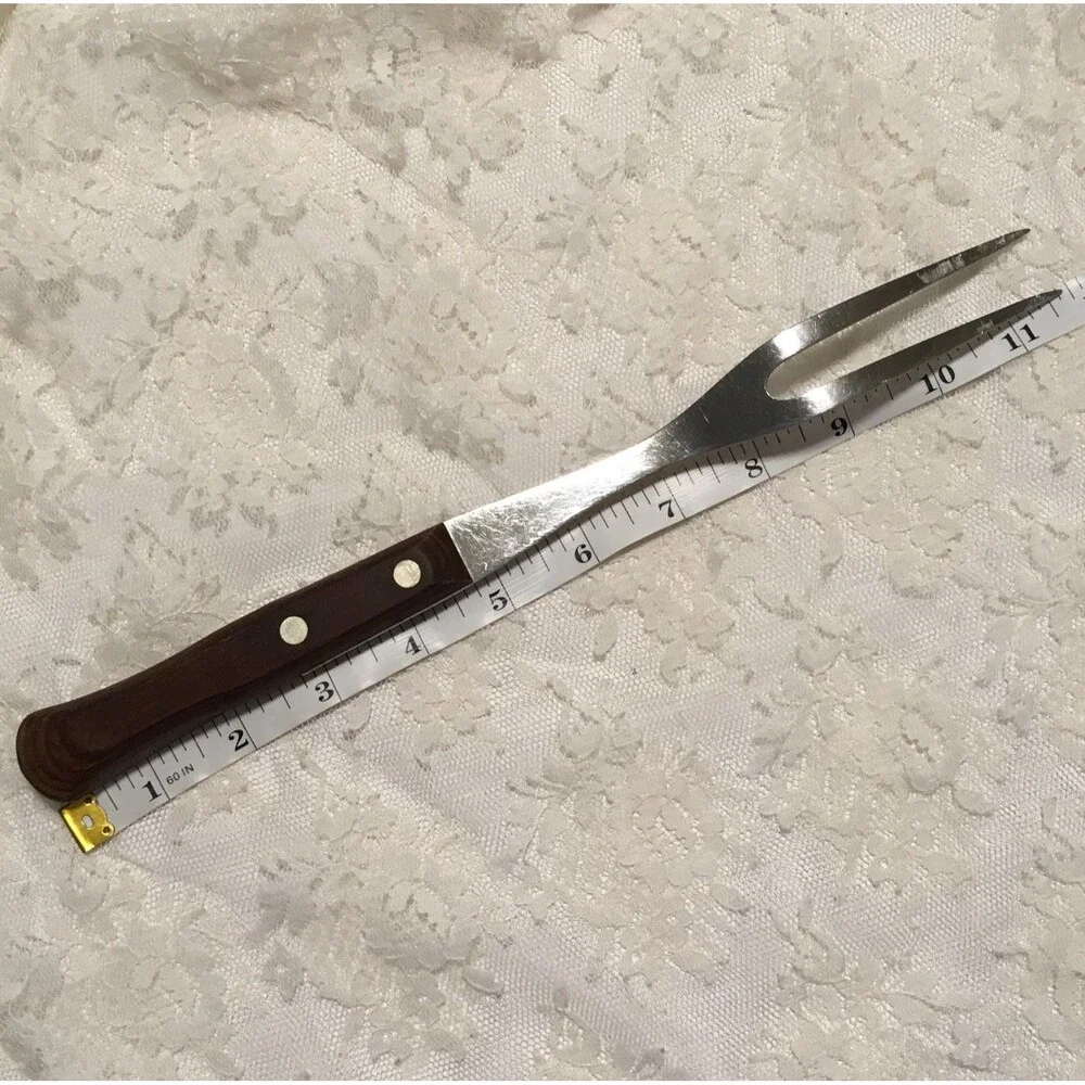 Vintage Flint Arrowhead Stainless Kitchen Utensil Meat Fork 11.75” 2 Prongs USA